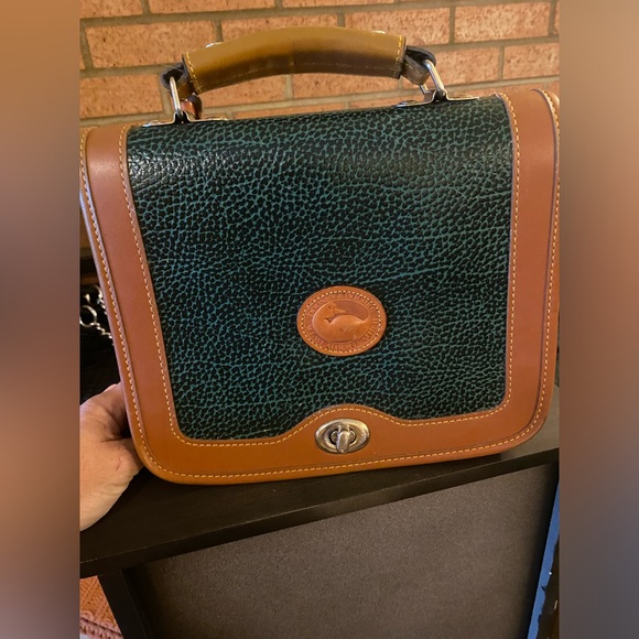 🔥Dooney & Bourke Pebble Collection Emerald Green Leather-Messenger Business Bag - Picture 3 of 13
